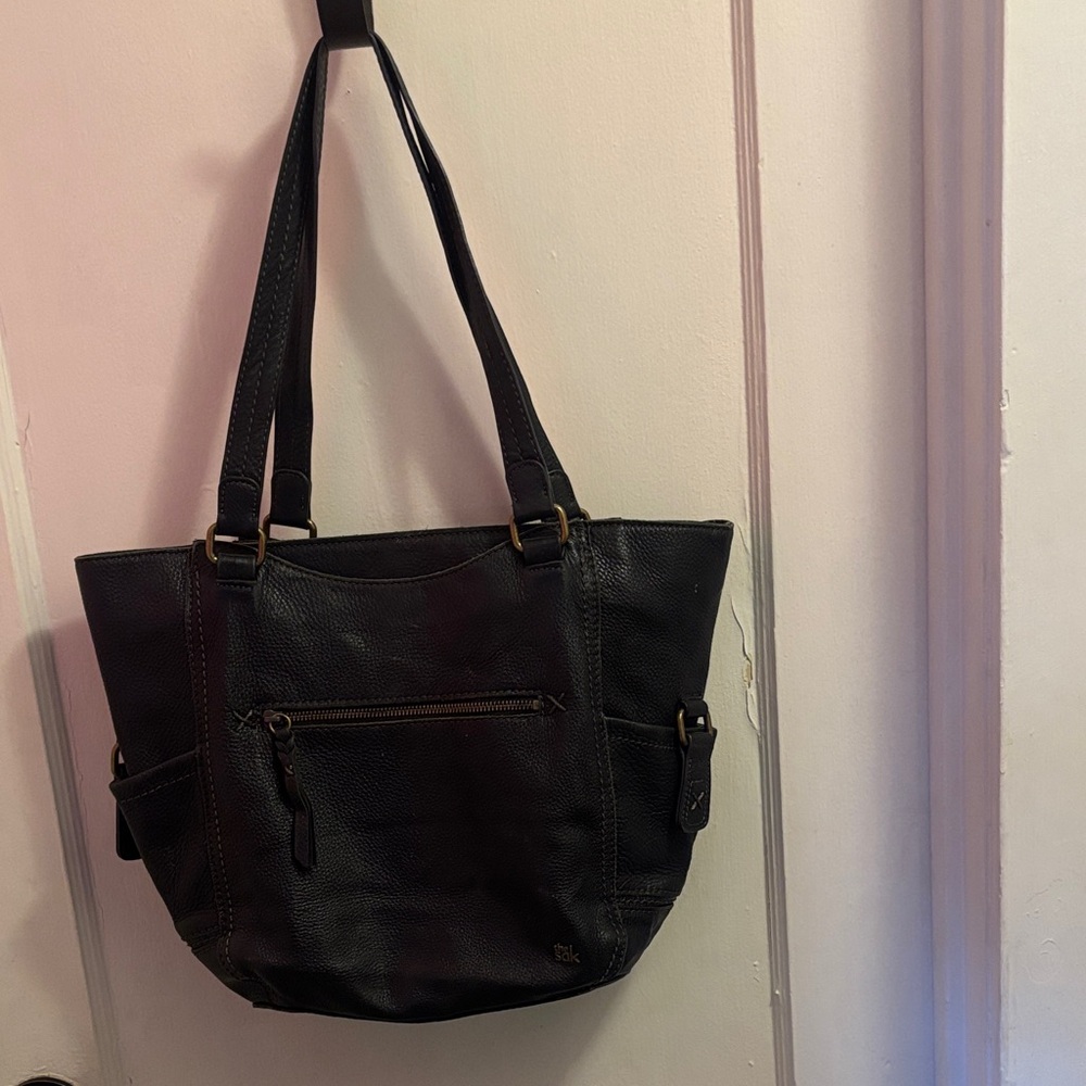 The Sak Black Leather Tote Bag